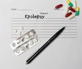 Epilepsy diagnosis written on a white piece of paper Royalty Free Stock Photo