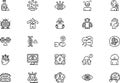 Epilepsy icons collection is a vector illustration with editable stroke. Royalty Free Stock Photo