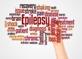 Epilepsy word cloud and hand with marker concept Royalty Free Stock Photo