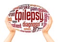 Epilepsy word cloud hand sphere concept Royalty Free Stock Photo