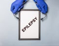 Epilepsy word concept. Epileptic disease and diagnosis