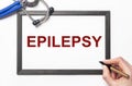 Epilepsy word concept. Epileptic disease and diagnosis