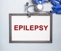 Epilepsy word concept. Epileptic disease and diagnosis