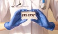 Epilepsy word concept. Epileptic disease and diagnosis