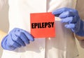 Epilepsy word concept. Epileptic disease and diagnosis