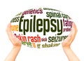 Epilepsy word word hand sphere cloud concept Royalty Free Stock Photo