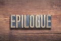 Epilogue word wood Royalty Free Stock Photo