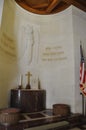 Epinal, 7th August: American Military Cemetery Chapel interior from Epinal City in Vosges Department of France