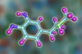 Epinephrine molecule, a hormone produced by adrenal gland