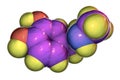 Epinephrine molecule, a hormone produced by adrenal gland