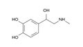 epinephrine molecule, structural chemical formula, ball-and-stick model, isolated image adrenaline Royalty Free Stock Photo