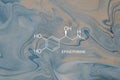 Epinephrine, norepinephrine, serotonin, dopamine, Chemical structural formula neurotransmitters. on a blurry background Royalty Free Stock Photo