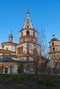 The Epiphany Cathedral (Epiphany Cathedral) is an Orthodox church in Irkutsk, located in the historical center of the city Royalty Free Stock Photo