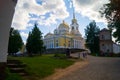 The Epiphany Cathedral in Nilov Monastery, founded by Saint Nilus in 1594 on the lake Seliger, Tver region. One of the most impres Royalty Free Stock Photo