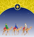 The Three Wise Men riding camels Royalty Free Stock Photo