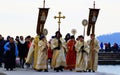 January 6 2019 Epiphany Holiday orthodox church procession Varna beach