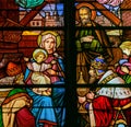 Epiphany Stained Glass - Three Kings Royalty Free Stock Photo