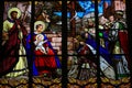 Epiphany Stained Glass in Tours Cathedral Royalty Free Stock Photo
