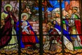 Epiphany Stained Glass in Tours Cathedral Royalty Free Stock Photo