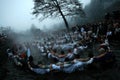 Epiphany Traditions - Jordan. Men dance in the icy waters of the river Tunja on January 6, 2011, Kalofer, Bulgaria