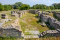 Episcopal Basilica. Archaeological Park of Dion, Greece Royalty Free Stock Photo