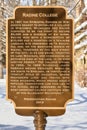 Racine College Historical Marker, DeKoven Center Royalty Free Stock Photo