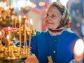 Episcopal Liturgy, divine service and procession with the consecration of honey on the feast of the Honey Saviour in Russia. Royalty Free Stock Photo