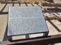EPISKOPI, CYPRUS - 09/09/2018: Info board with braille font in ancient Kourion.