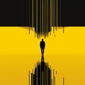 Bright Yellow And Black Minimalist Conceptual Digital Art With Futuristic Style
