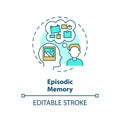 Episodic memory, adhd multi color concept icon Royalty Free Stock Photo