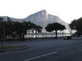 Epitacio pessoa avenue, lagoon, mountains and buildings around Rodrigo de Freitas Lagoon Rio de Janeiro Brazil