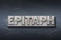 Epitaph word den Royalty Free Stock Photo