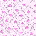 Epithelial seamless pattern. Stock vector illustration of magnified skin cells, human tissue under the microscope.