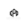 EPO letter logo design with polygon shape. EPO polygon and cube shape logo design. EPO hexagon vector logo template white and Royalty Free Stock Photo