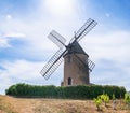 The eponymous windmill of famous french red wine situated near Romaneche-Thorins