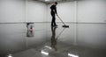 Epoxy Floor Coating Installation: Professional Application & Smooth Finish Royalty Free Stock Photo