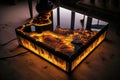 Epoxy resin coffee table. Generative AI Royalty Free Stock Photo
