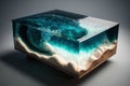 Epoxy resin coffee table. Generative AI Royalty Free Stock Photo
