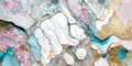 Epoxy resin geode crystals background,golden glitter veins cracks.Pink blue white grey marble fluid art alcohol ink painting Royalty Free Stock Photo