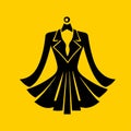 Minimalist Women\'s Designer Dress Vector Icon for Apparel Identity Royalty Free Stock Photo
