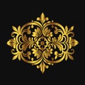 Elegant Vintage Baroque Ornament â Retro Luxury Shield Logo and Royal Frame Design Royalty Free Stock Photo