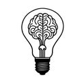 Creative Brain Light Bulb Logo Vector for Idea and Technology Branding Royalty Free Stock Photo