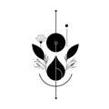 Minimalist Bohemian Vector Illustration of Plant for Aesthetic Decor Royalty Free Stock Photo