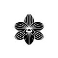 Minimalist Orchid Flower Silhouette Vector Logo Icon Royalty Free Stock Photo