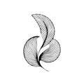 Minimalist Botanical leaf Line Drawing Vector Logo Icon Royalty Free Stock Photo