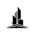 Stylized Modern Building Vector Logo for Real Estate Projects Royalty Free Stock Photo