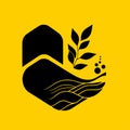 Minimalist Vector Icon of Hand Holding a Plant for Sustainability Royalty Free Stock Photo