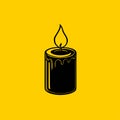 Burning Candle Minimal Vector Icon Calm Light Symbol Royalty Free Stock Photo