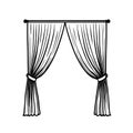 Abstract Window Curtain Vector Logo Icon Minimal Style Royalty Free Stock Photo