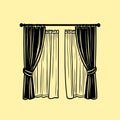 Clean Minimalist Curtain Vector Icon for Home Decor Royalty Free Stock Photo